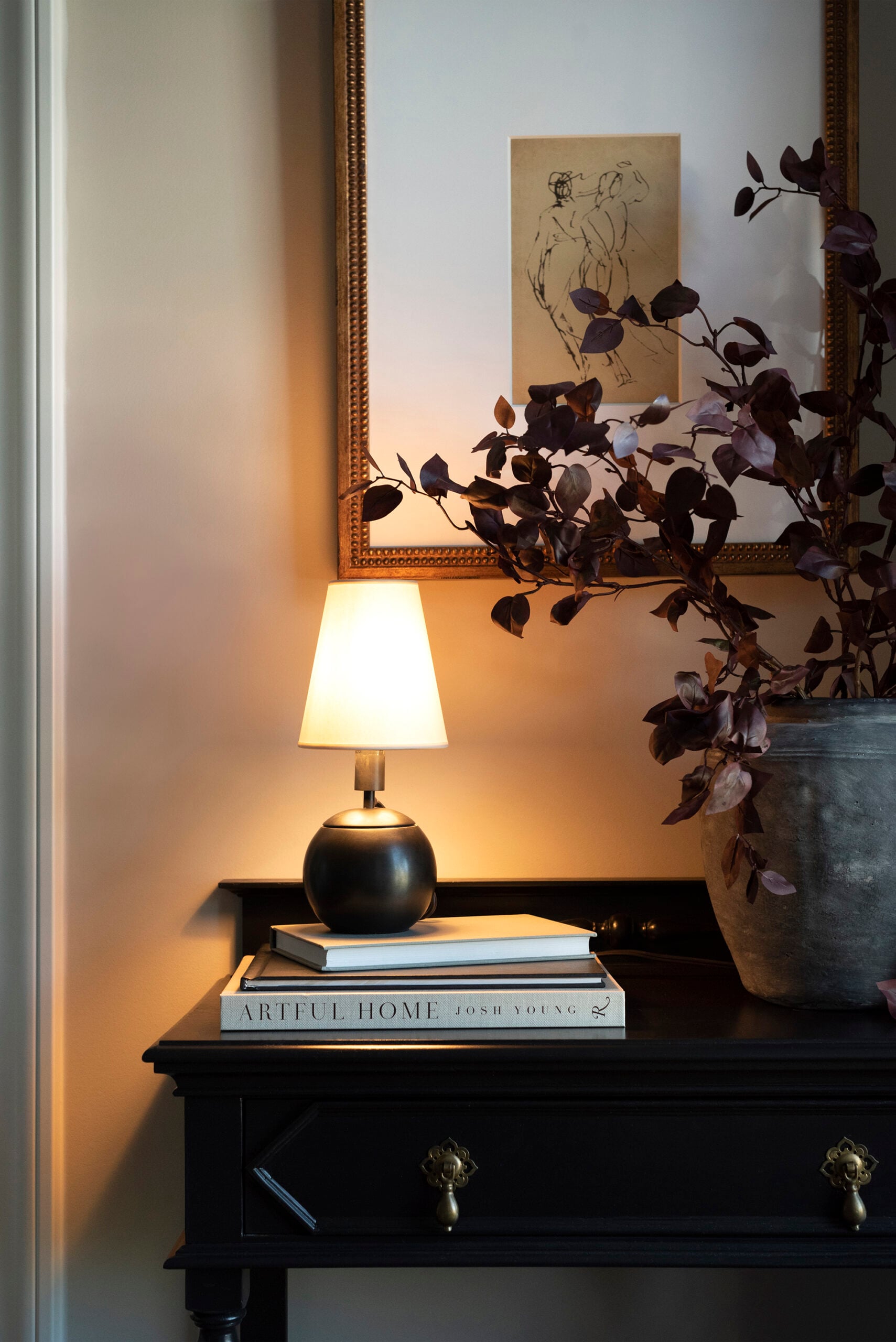Tiny Lamp on Console Table