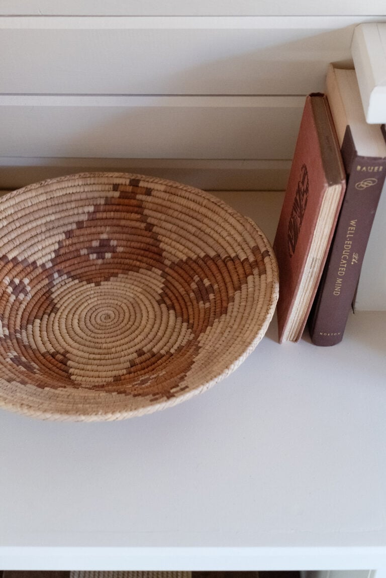 Woven Coil Basket in Cabin Bedroom